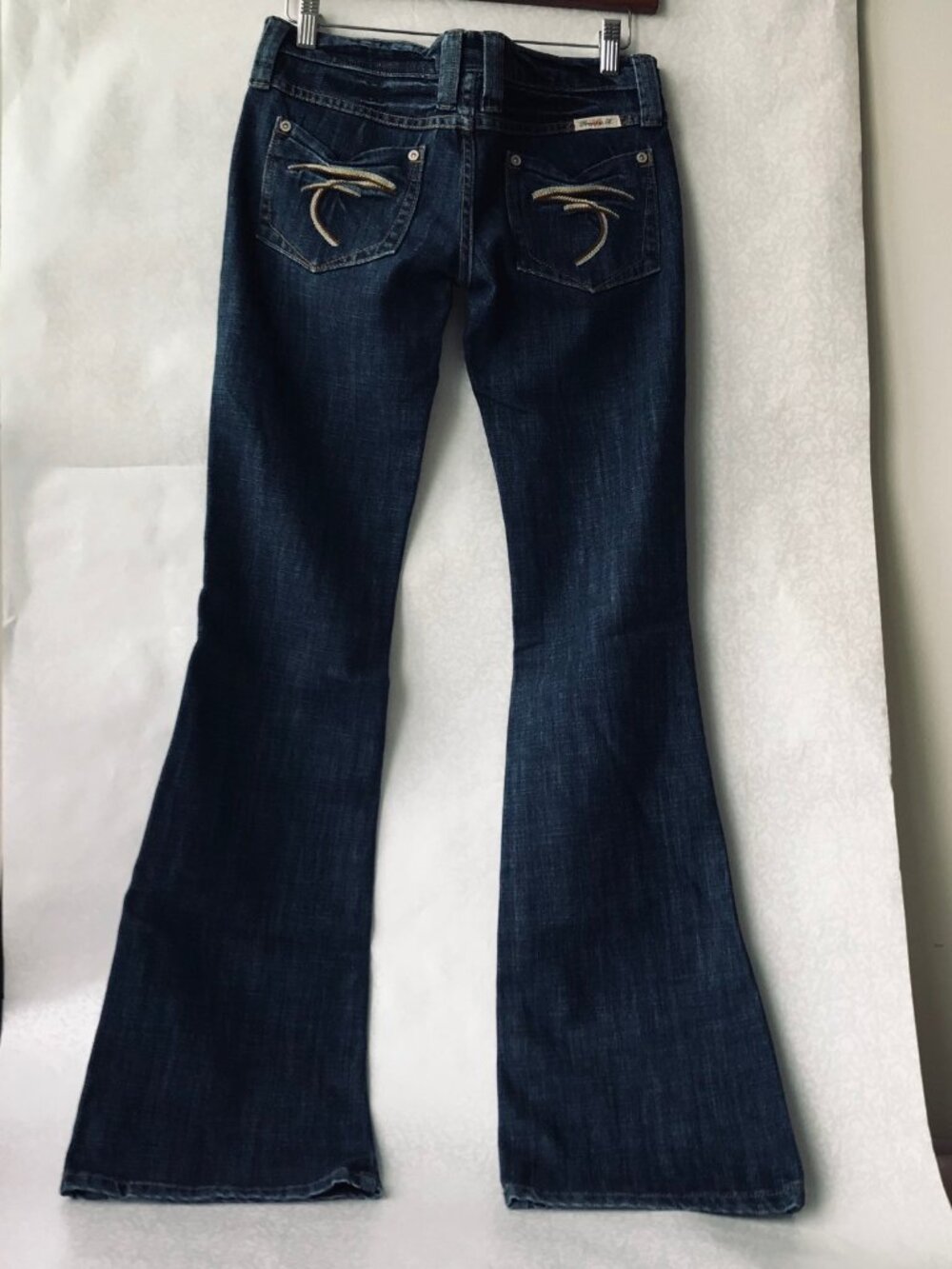 Frankie B Embroidered Low Rise Jean, Made in USA Size : 6